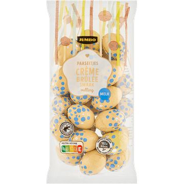 Foto van 3 voor € 5,00 | jumbo paaseitjes creme brulee vulling melk 200g aanbieding bij jumbo