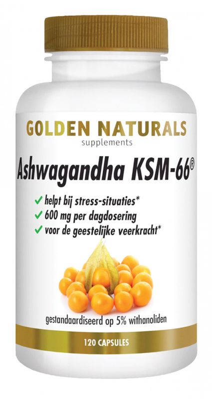 Foto van Golden naturals ashwagandha ksm-66 capsules