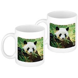 Foto van 2x stuks panda mok / beker wit 300 ml - feest mokken
