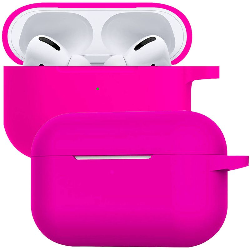 Foto van Basey siliconen hoesje geschikt voor airpods pro case hoes - geschikt voor airpods pro hoesje cover - donkerroze