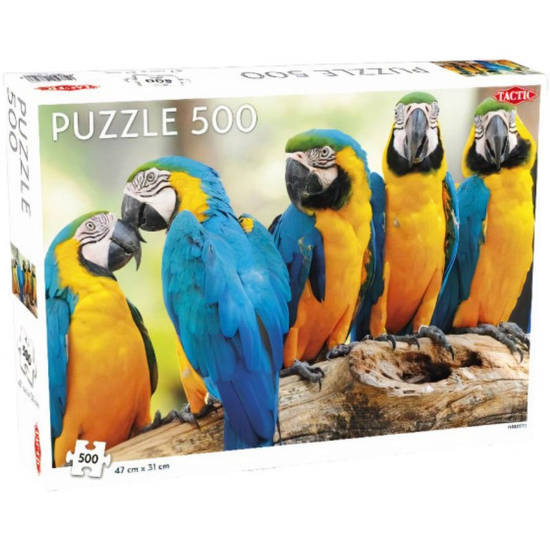 Foto van Tactic legpuzzel papegaaien 47 x 31 cm 500 stukjes