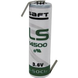 Foto van Saft ls 14500 hbg speciale batterij aa (penlite) z-soldeerlip lithium 3.6 v 2600 mah 1 stuk(s)