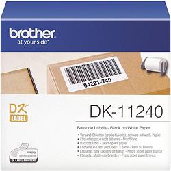 Foto van Brother dk-11240 rol met etiketten 102 x 51 mm papier wit 600 stuk(s) permanent dk11240 verzendetiketten