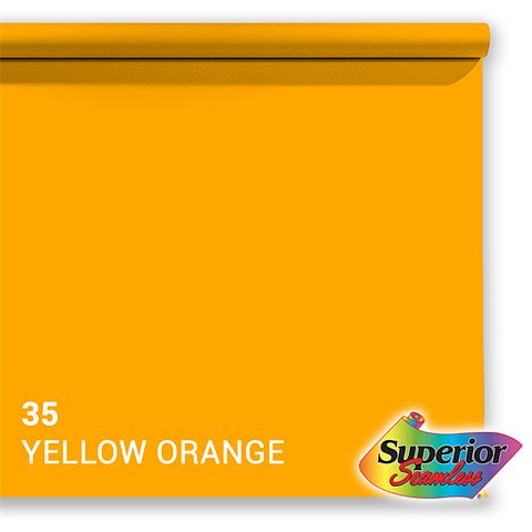 Foto van Superior achtergrondpapier 35 yellow-orange 1,35 x 11m