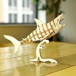 Foto van 3d puzzel van hout - haai