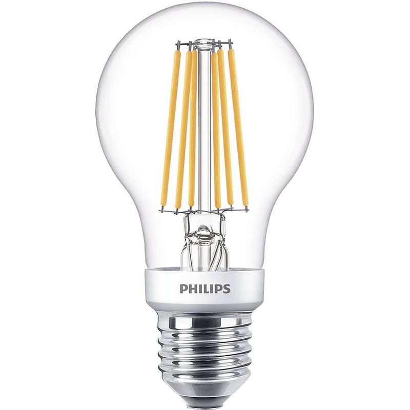 Foto van Philips - led lamp - sceneswitch filament 827 a60 - e27 fitting - dimbaar - 1.6w-7.5w - warm wit 2200k-2700k vervangt