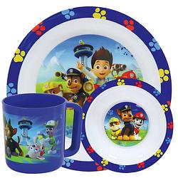 Foto van Kinder ontbijt set paw patrol 3-delig van kunststof - kinderservies