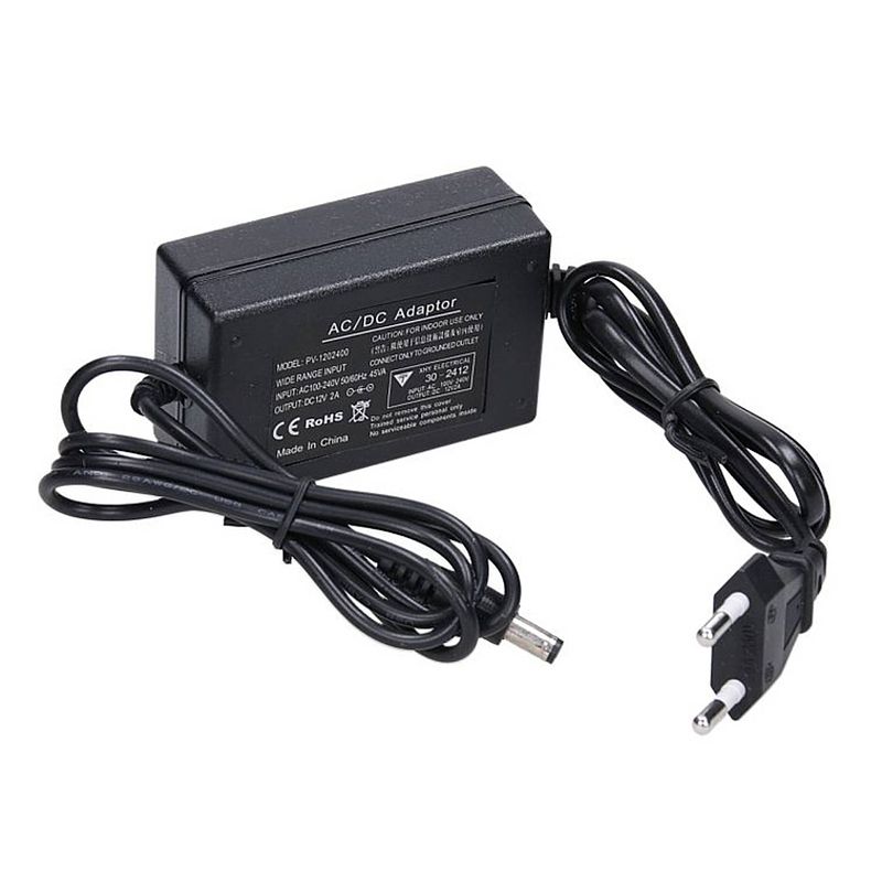 Foto van Led strip stripe ac/dc adapter voeding 12v 2a 24w eu stekker