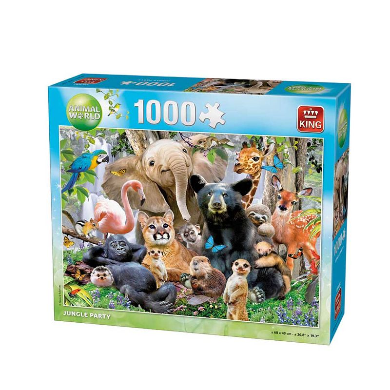 Foto van King puzzel animal world jungle party - 1000 stukjes