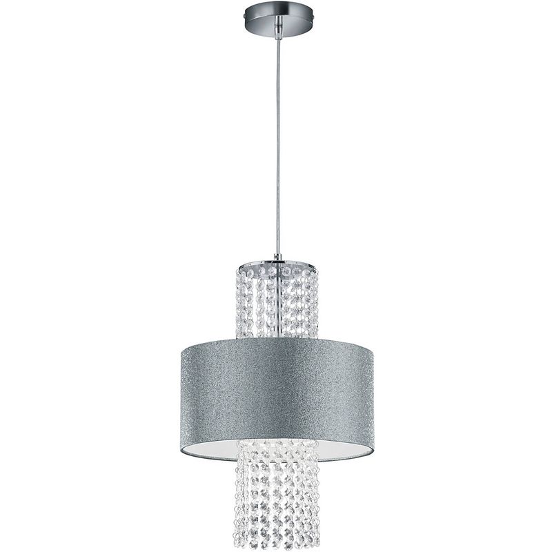 Foto van Led hanglamp - hangverlichting - trion kong - e27 fitting - 1-lichts - rond - mat zilver - aluminium