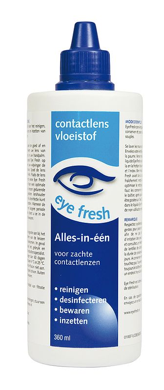 Foto van Eye fresh lenzenvloeistof alles-in-1 zacht 360ml