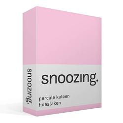 Foto van Snoozing - hoeslaken -200x200 - percale katoen - roze