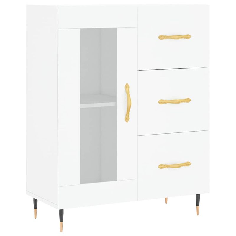 Foto van Vidaxl dressoir 69,5x34x90 cm bewerkt hout wit