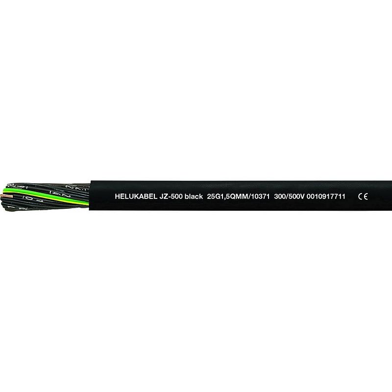 Foto van Helukabel jz-500 black stuurstroomkabel 3 g 1.50 mm² zwart (ral 9005) 10365-500 500 m