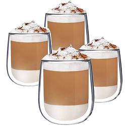 Foto van Luxe dubbelwandige koffieglazen - theeglazen - cappuccino glazen - theeglazen dubbelwandig - 250ml set van 4