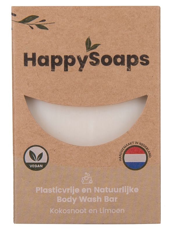 Foto van Happysoaps body wash bar kokosnoot en limoen 100g bij jumbo