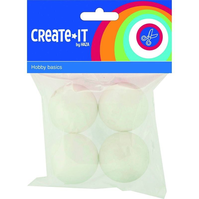 Foto van Haza original knutselset create it - bollen 40 mm wit 4 stuks