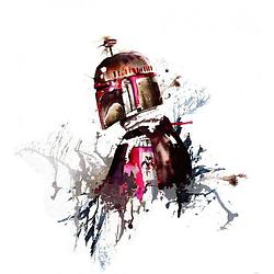 Foto van Komar star wars watercolor boba fett vlies fotobehang 250x280cm 5-banen