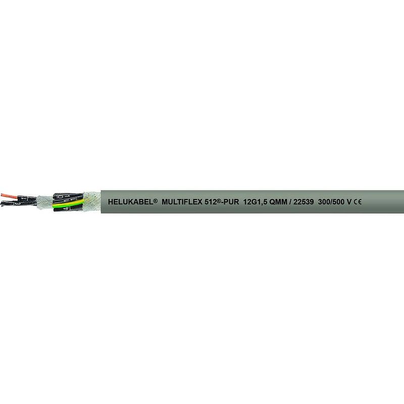 Foto van Helukabel 22535-500 geleiderkettingkabel m-flex 512-pur 3 g 1.50 mm² grijs 500 m