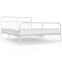 Foto van The living store metalen bedframe - klassiek - robuust - elegant - tijdloos - wit - 207x187x100 cm