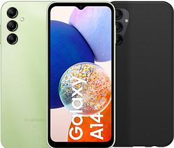 Foto van Samsung galaxy a14 128gb groen 4g + otterbox react back cover zwart