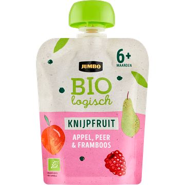 Foto van Jumbo biologisch knijpfruit appel, peer & framboos 6+ maanden 90g