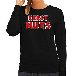 Foto van Bellatio decorations foute kersttrui/sweater voor dames - kerst muts - zwart - kerstmuts -feestdagen xs - kerst truien