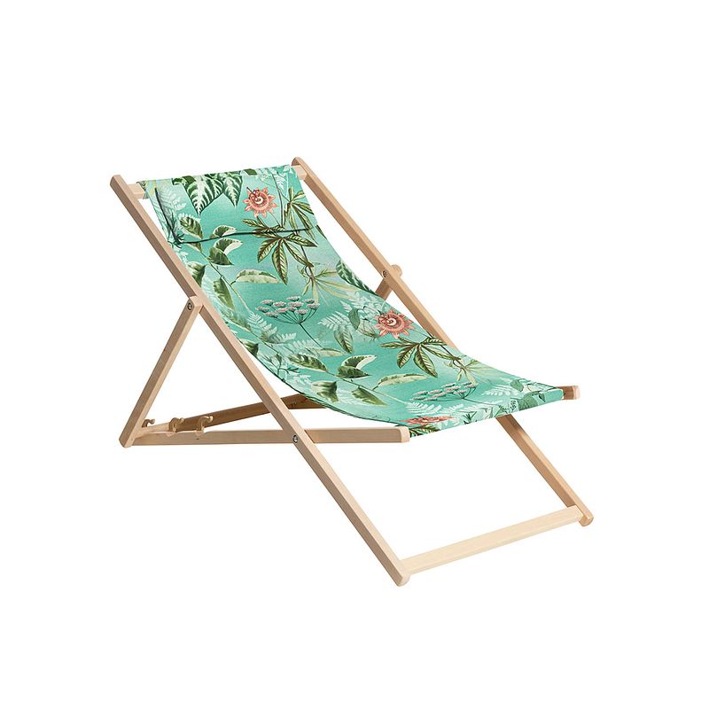 Foto van Madison - houten strandstoel 120x55 - blauw - mauel pastel blue