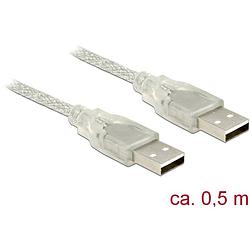 Foto van Delock usb-kabel usb 2.0 usb-a stekker, usb-a stekker 50.00 cm transparant met ferrietkern 83886