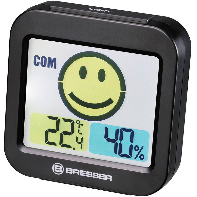 Foto van Bresser optik temeo smile thermo- en hygrometer zwart