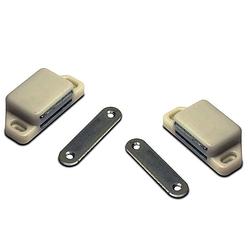 Foto van 4x stuks magneetsnapper / magneetsnappers wit met metalen sluitplaat 6 x 5,4 x 2,6 cm - magneet snappers