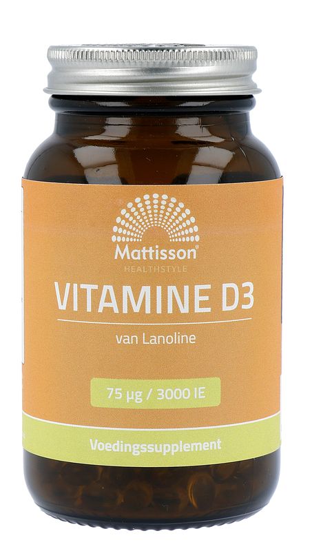 Foto van Mattisson healthstyle vitamine d3 75mcg capsules
