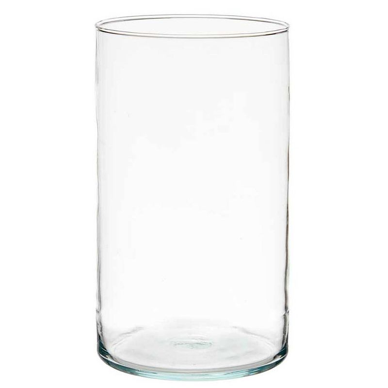 Foto van Bloemenvaas - cilinder vorm - transparant glas - 17 x 30 cm - vazen