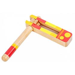 Foto van Tooky toy castagnette junior 12 x 13 cm hout geel/oranje/rood