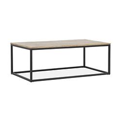 Foto van Eiken fineer salontafel met ijzeren onderstel - l 110 x d 60 x h 40 cm - vancouver