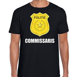 Foto van Carnaval shirt / outfit politie embleem commissaris zwart voor heren l - feestshirts