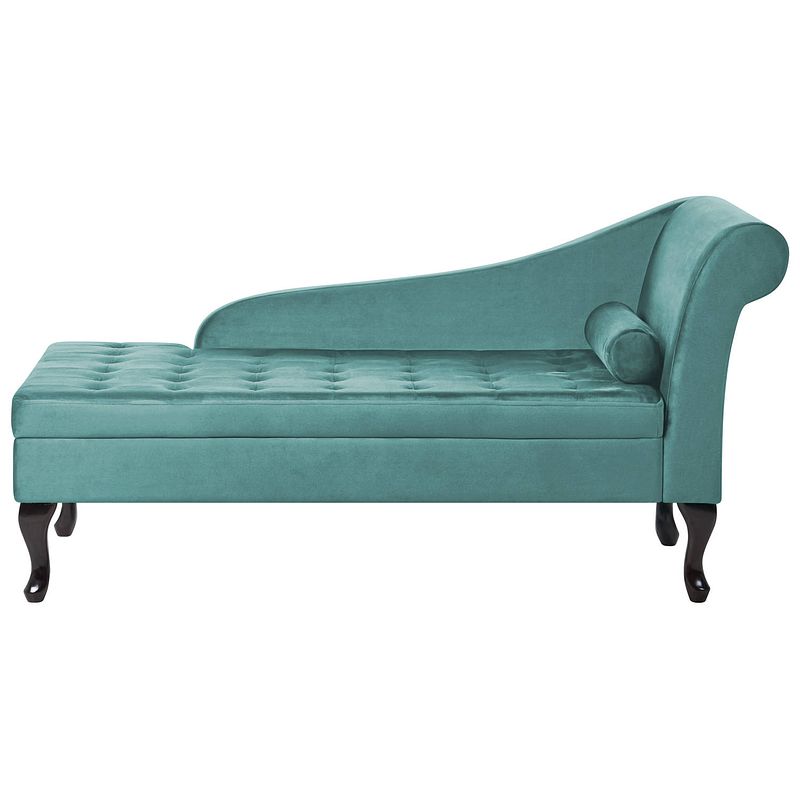 Foto van Beliani pessac - chaise longue-blauw-fluweel