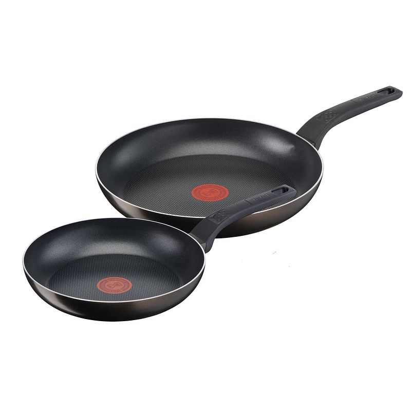 Foto van Tefal extra cook & clean koekenpannenset - 24 en 28 cm