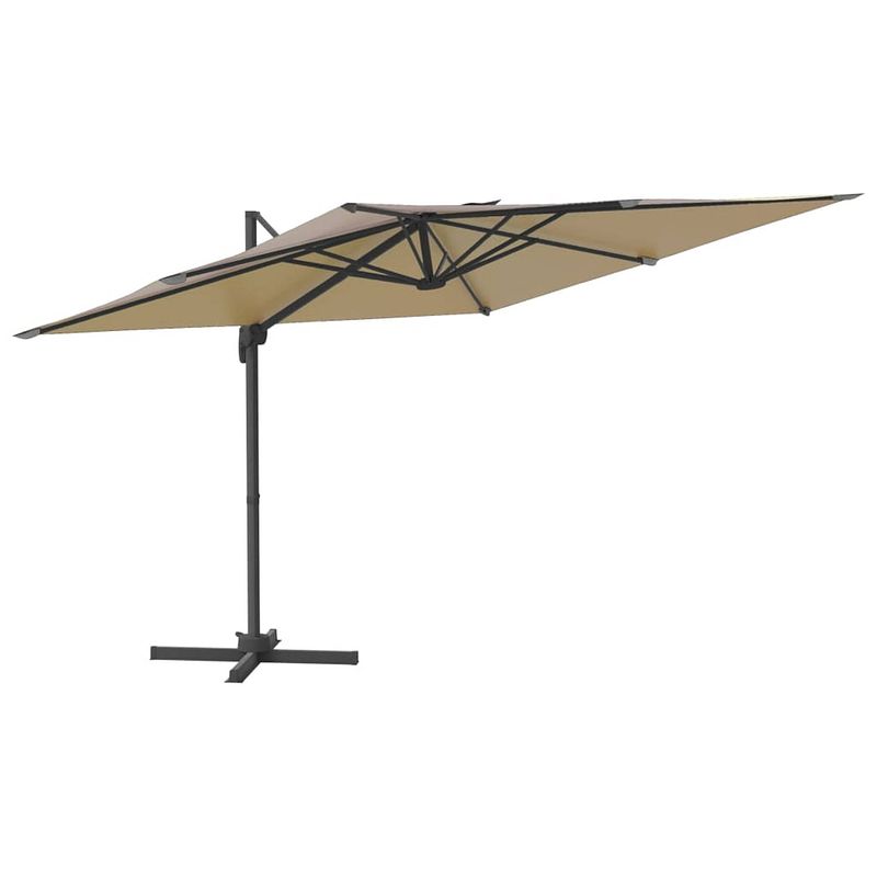 Foto van Vidaxl zweefparasol met aluminium paal 400x300 cm taupe