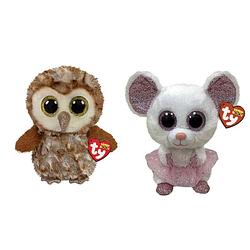 Foto van Ty - knuffel - beanie buddy - percy owl & nina mouse