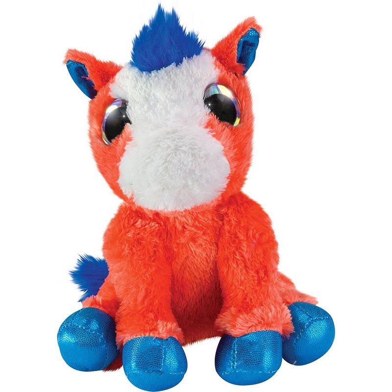 Foto van Lumo stars knuffel horse heppa junior 15 cm pluche oranje/blauw