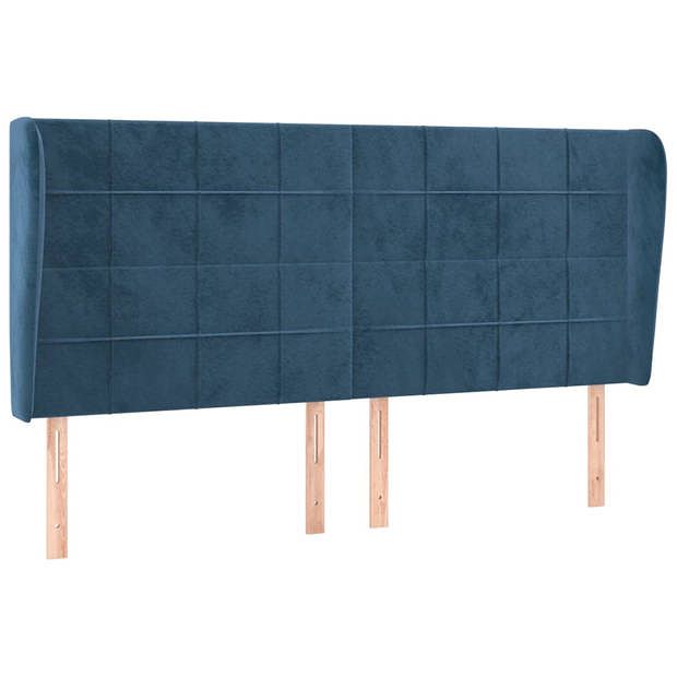 Foto van Vidaxl hoofdbord met randen 163x23x118/128 cm fluweel donkerblauw