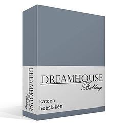 Foto van Dreamhouse bedding katoen hoeslaken - 100% katoen - lits-jumeaux (180x200 cm) - blauw