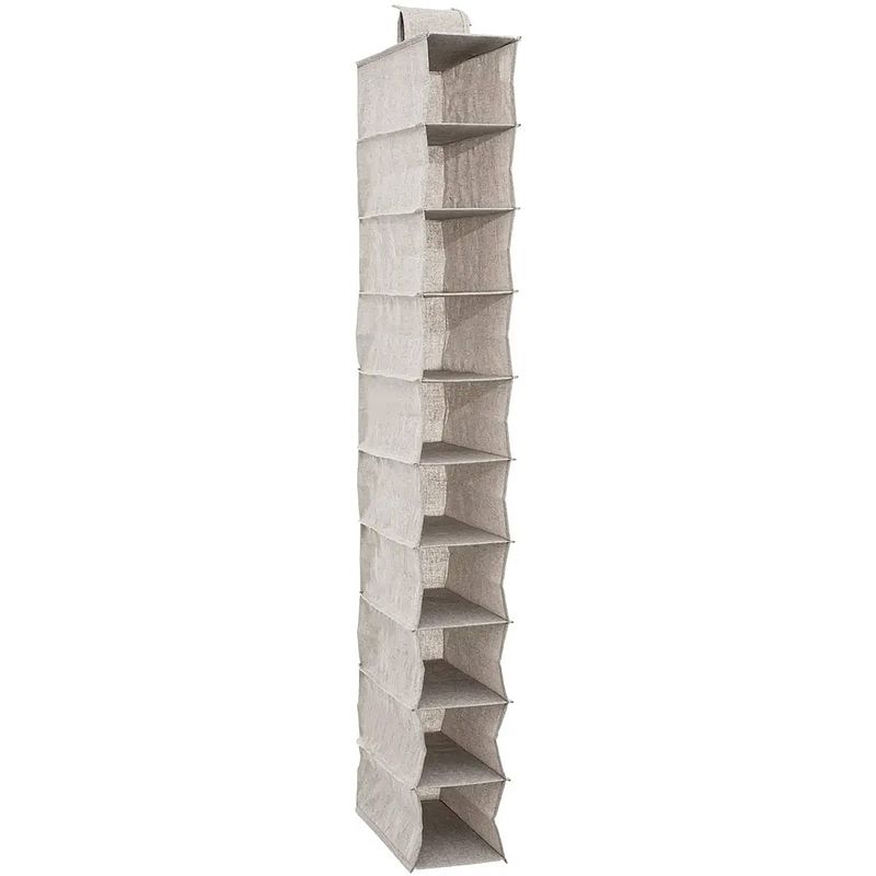 Foto van 5five kast organiser - hangend - 10 vakken - 30 x 15 x 120 cm - beige - opbergmanden