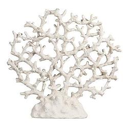 Foto van Decoratie koraalblad - wit - polyresin - 26x26x6,5 cm - leen bakker