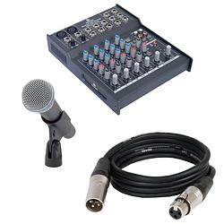 Foto van Shure beta 58a met mixer en kabel