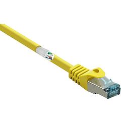 Foto van Renkforce rf-5153664 rj45 netwerkkabel, patchkabel cat 6a s/ftp 10.00 m geel snagless, vlambestendig 1 stuk(s)