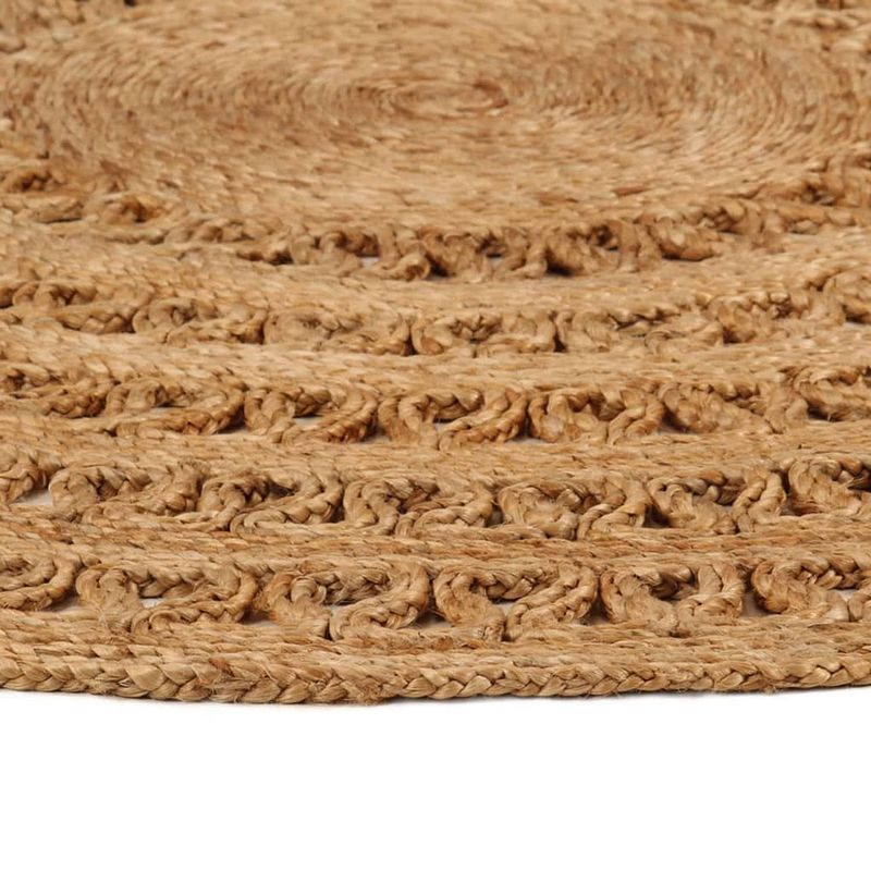 Foto van The living store vloerkleed - jute - 90 cm diameter - handgemaakt