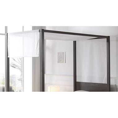 Foto van Vipack canvas pino hemelbed - wit - 205x85x195 cm - leen bakker