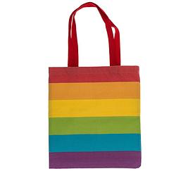 Foto van Draagtas - pride/regenboog thema kleuren - katoen - 35 x 40 cm - verkleedattributen